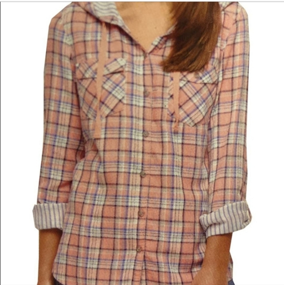 Boston Traders Women's Flannel Hoodie Sz L